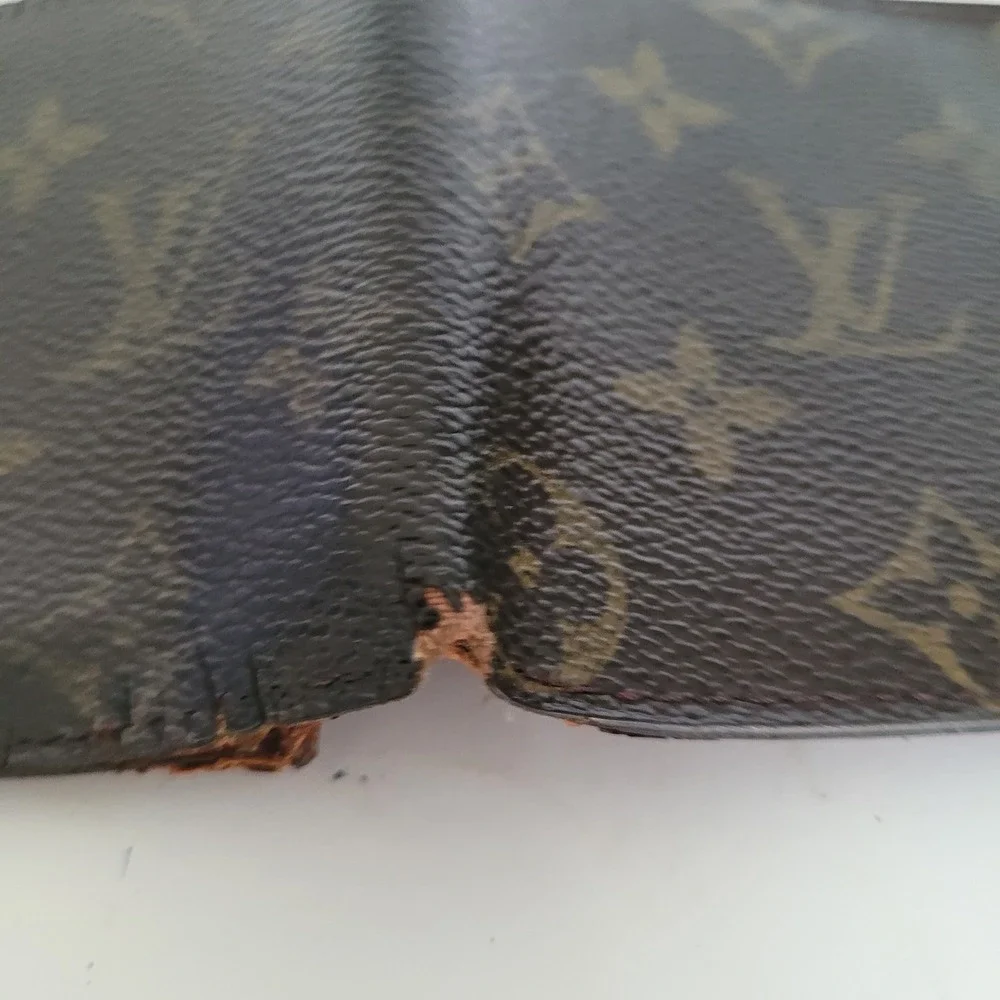 Louis Vuitton Monogram Canvas Bifold Wallet Brown CA0091 Mens Made in Spain